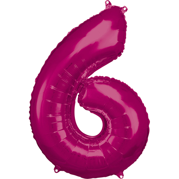 Large Number 6 Pink